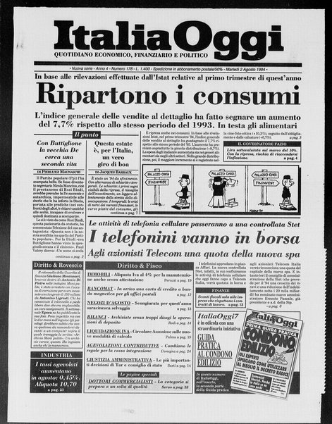 Italia oggi : quotidiano di economia finanza e politica